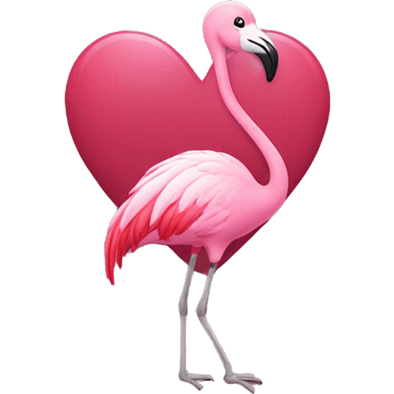 Flamingo in a heart emoji