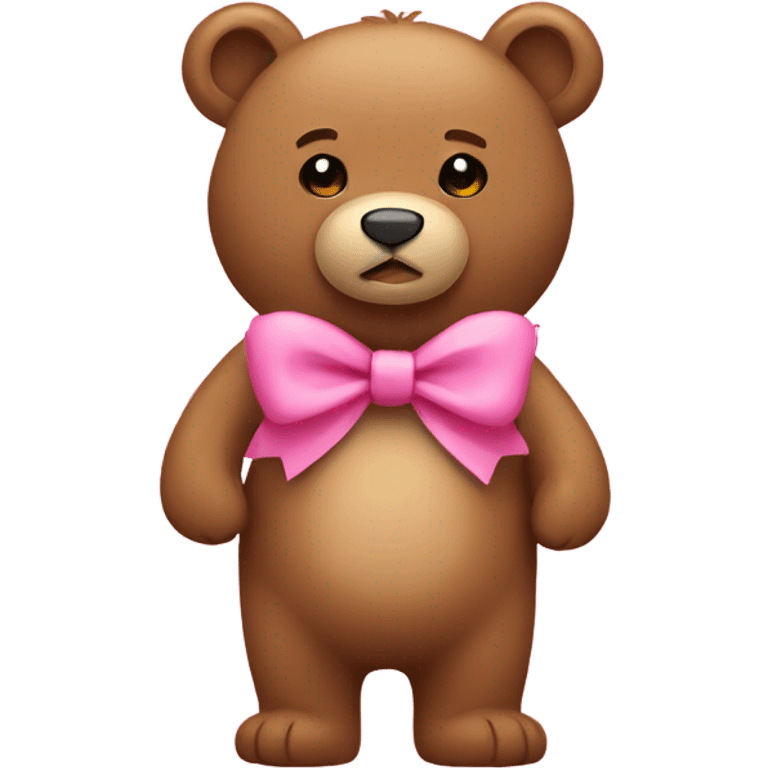 light brown bear with a pink bow emoji