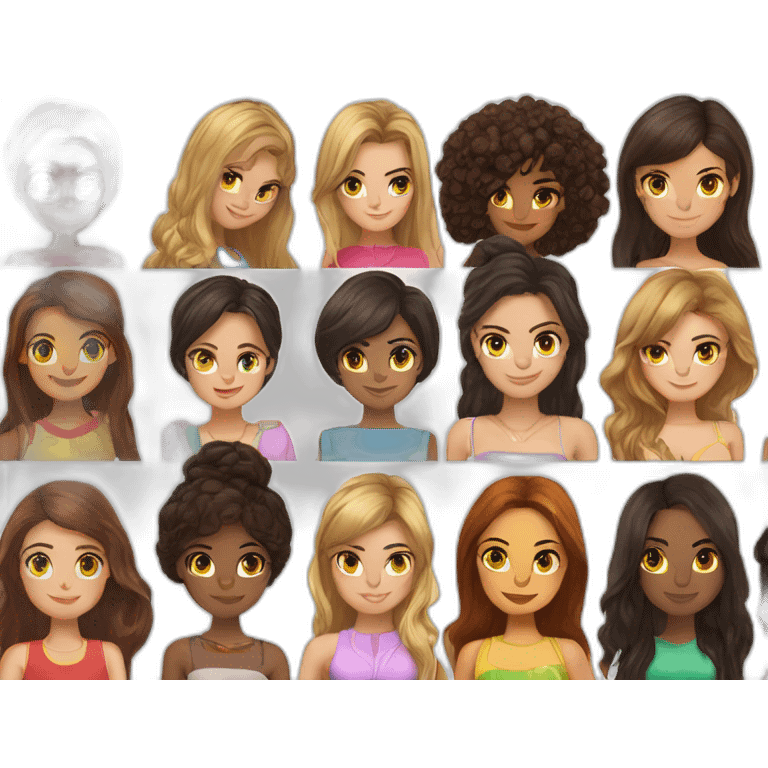 Irina and Sisi and Lea and Naty and Kiti and Steli and Tedi and Sonia emoji