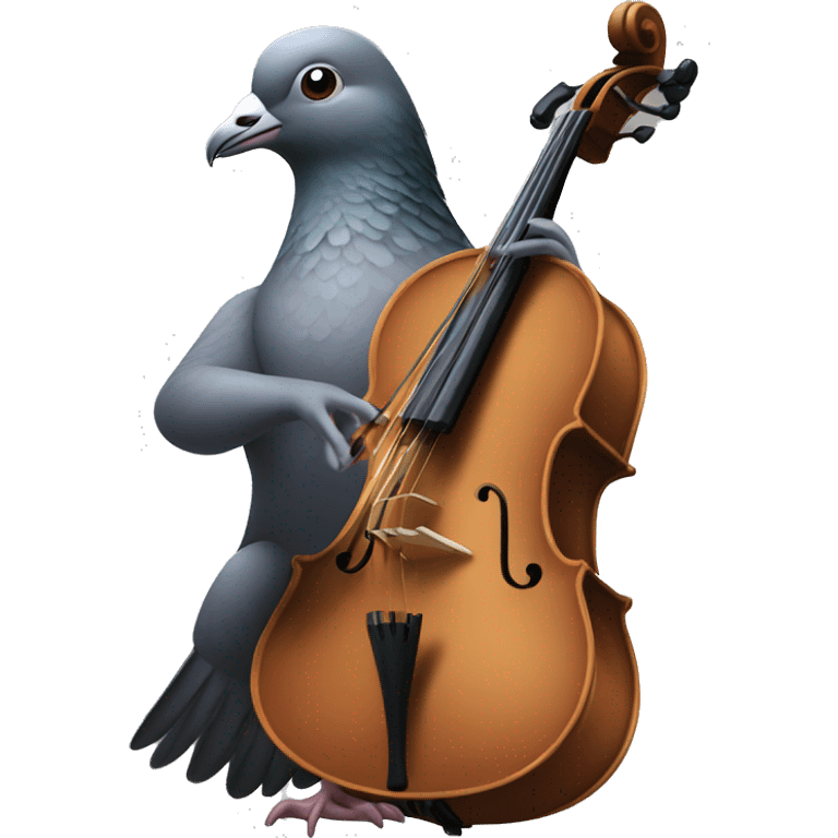 pigeon playing cello emoji