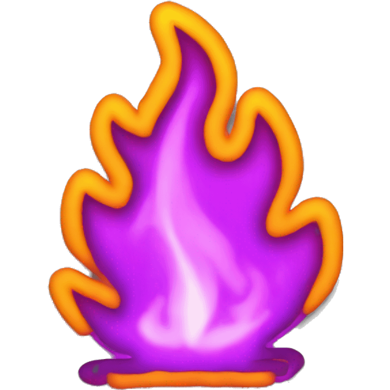 Fire outline neon emoji