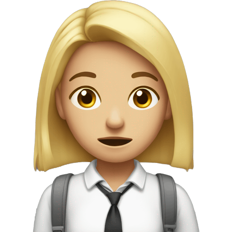 Anxious school girl emoji