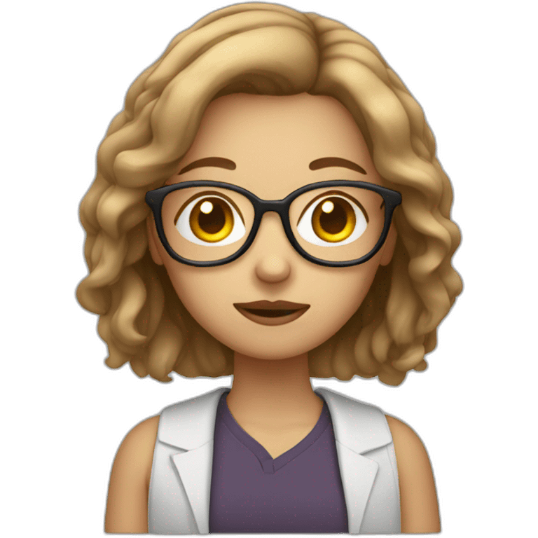 girl with light brown hair and glasses who is sick emoji