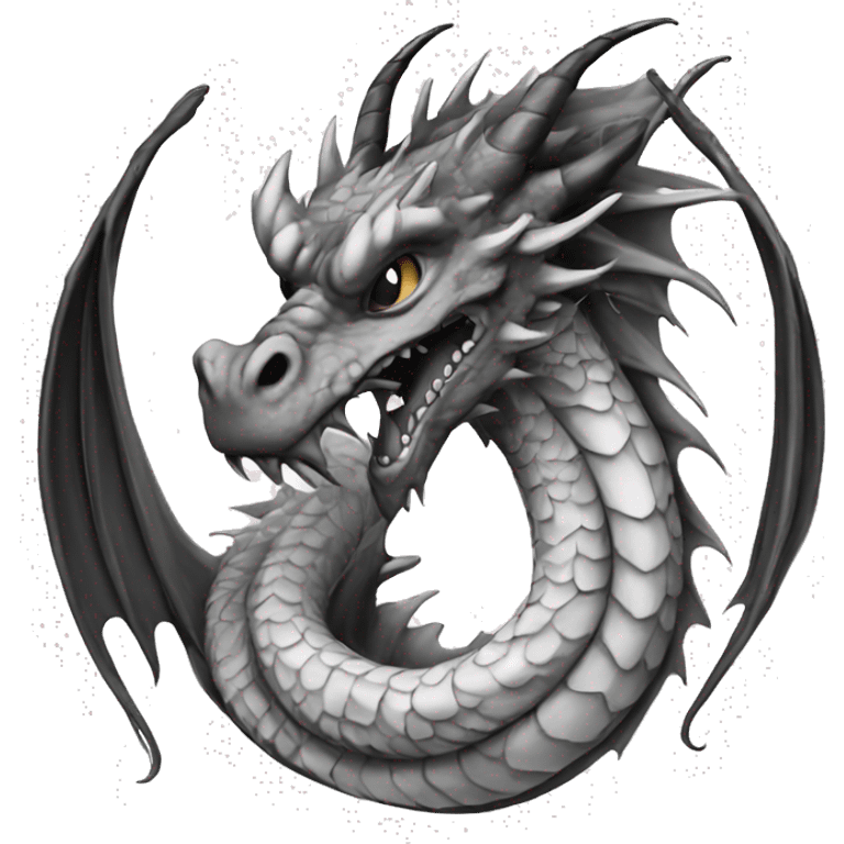 Black and white tattoo Design Dragon  emoji