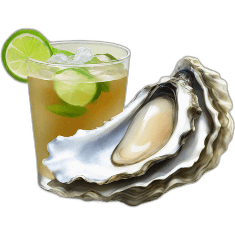 Oyster drinking moscow mule emoji