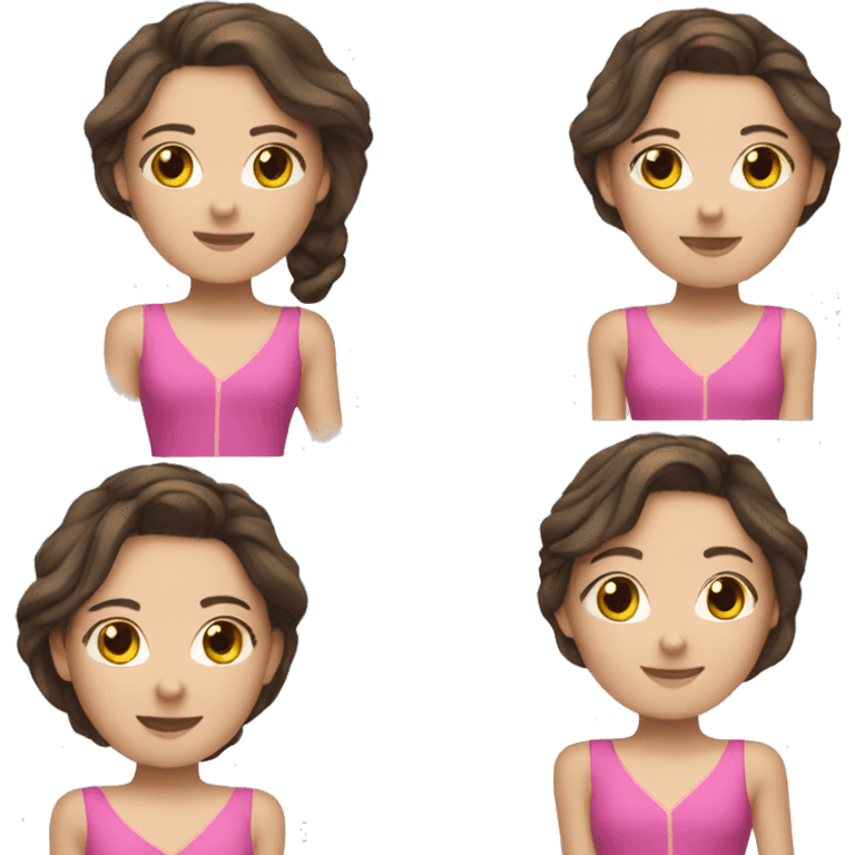 brunette figure skater pink dress emoji