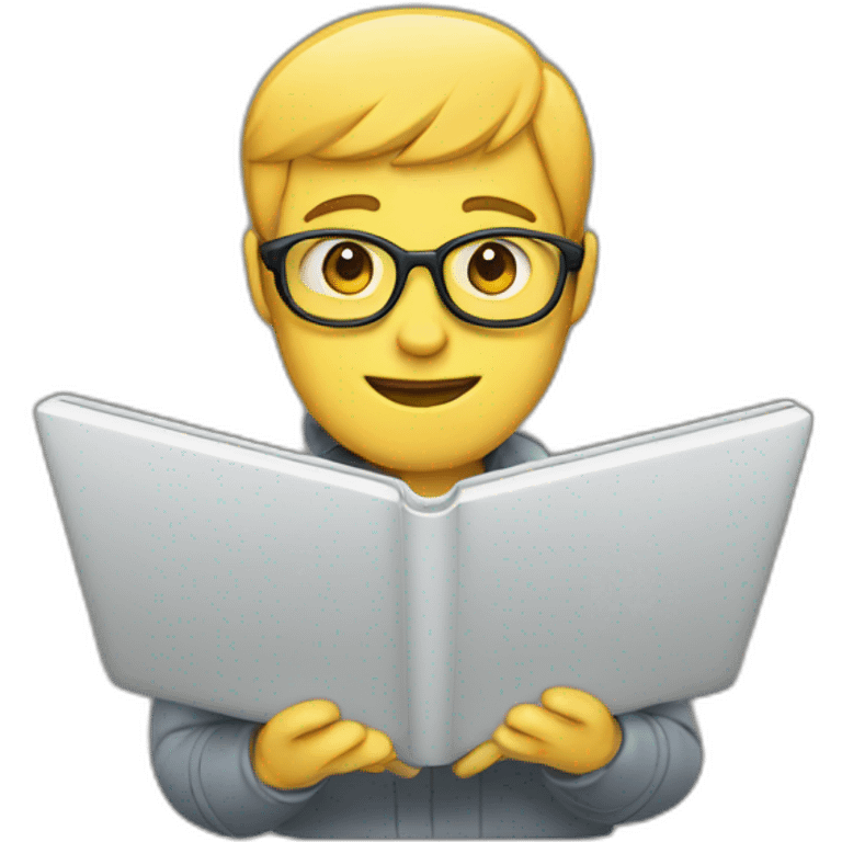 Students with mac book emoji