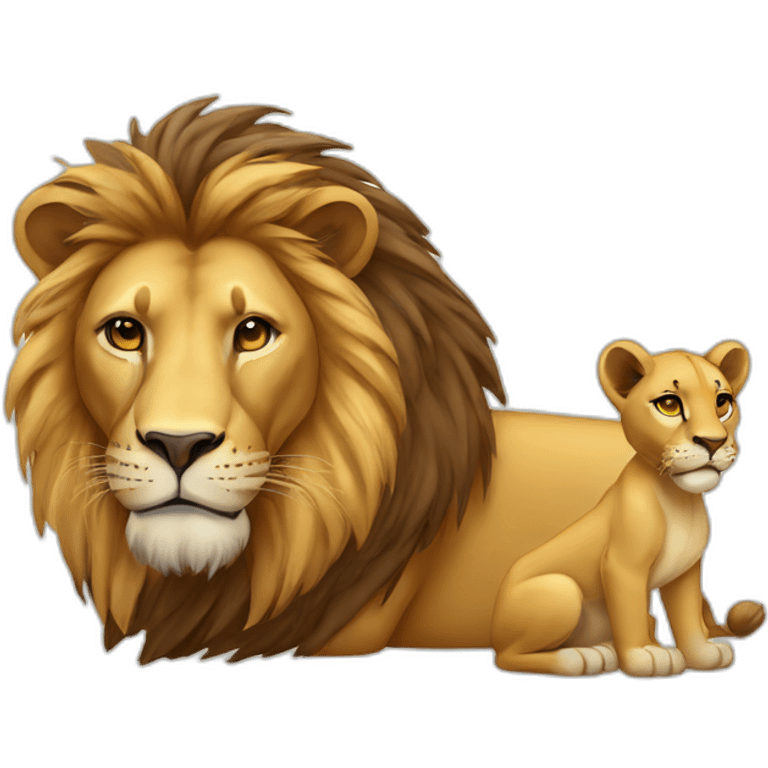 Lion with a lioness emoji