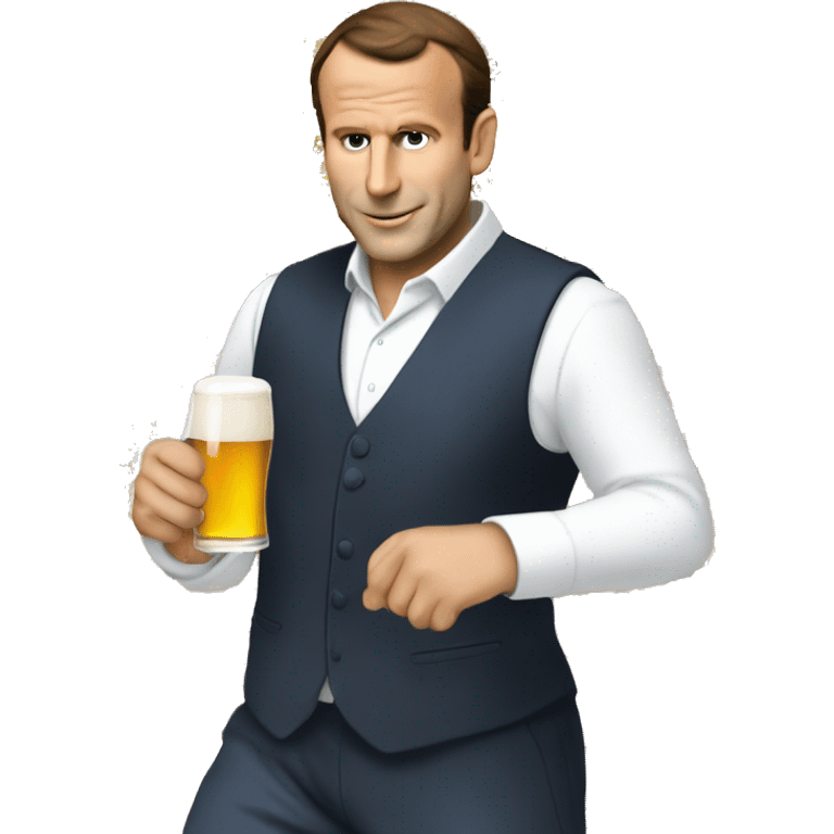 Macron qui boit de la bière  emoji