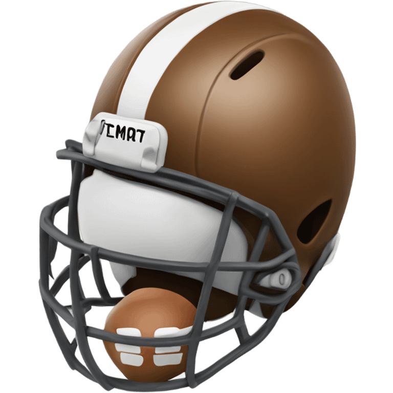 Emoji with a mad face wearing a football helmet emoji