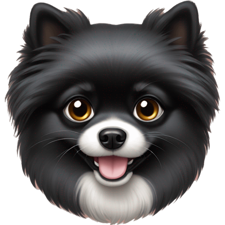 Black Pomeranian with bows emoji