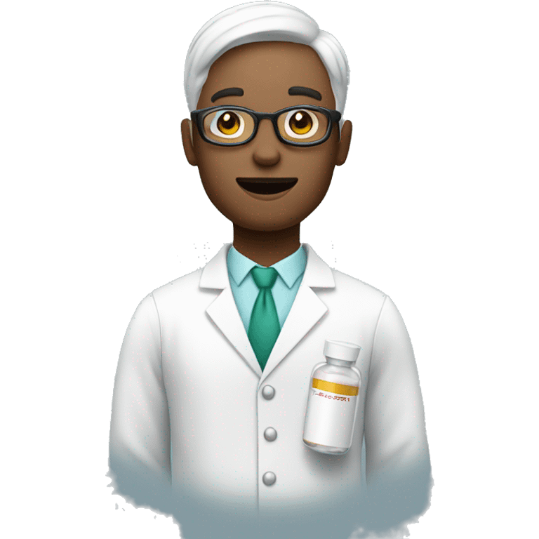 pharmacist with white skin holding a pill  emoji