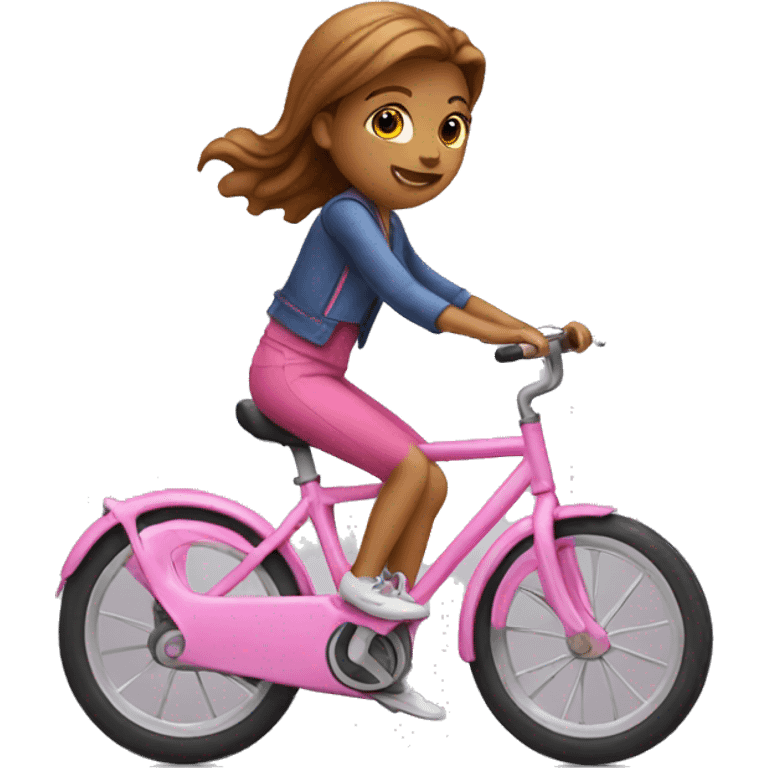 girl riding pink bike emoji