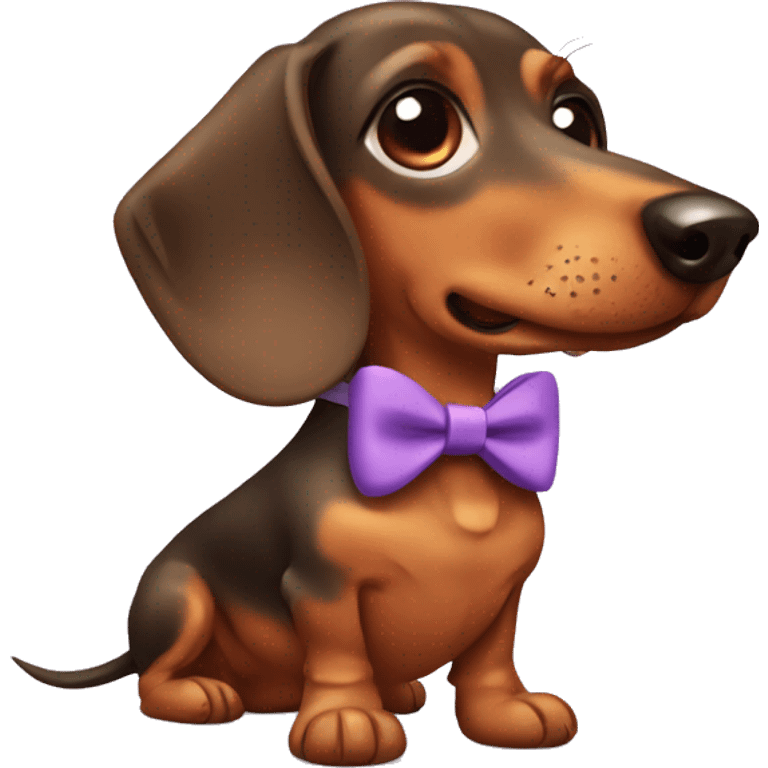 dachshund with bow  emoji