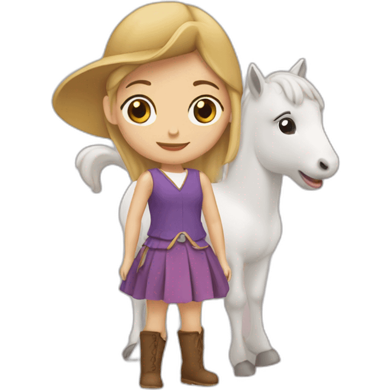 Fille avec cheval emoji