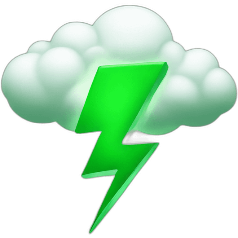 green lightning with a cloud emoji