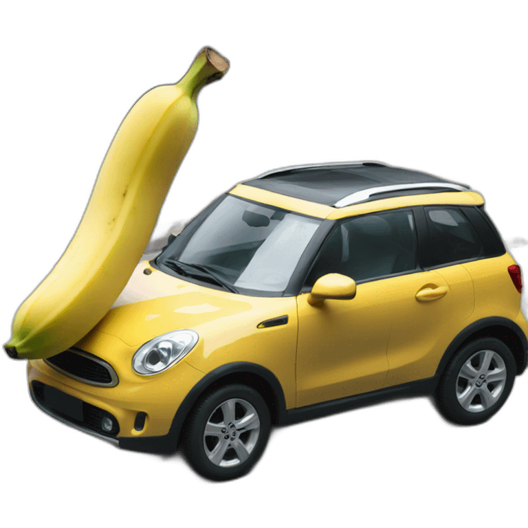 Car eating banana emoji