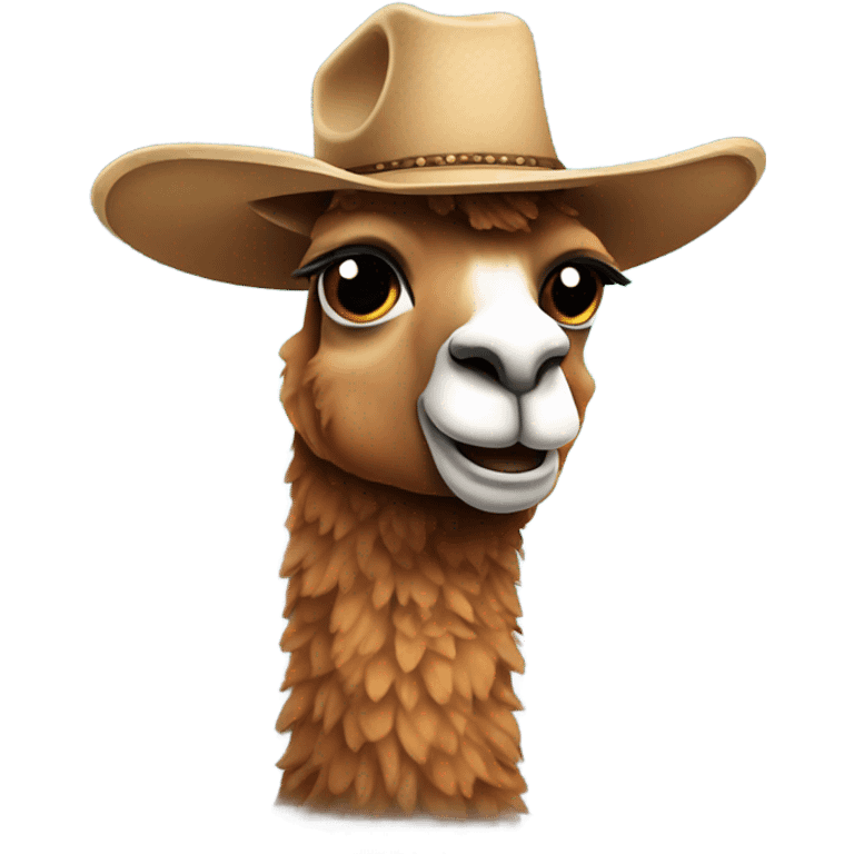 Llama wearing cowboy hat emoji