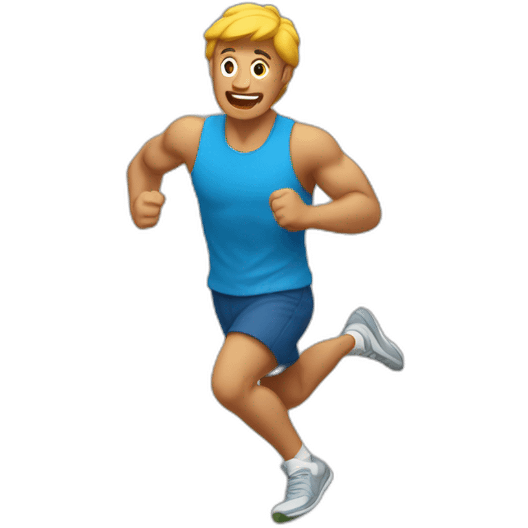 Tío corriendo saltando obstáculos emoji