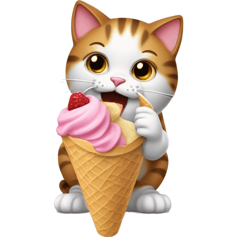 cat eating ice cream emoji