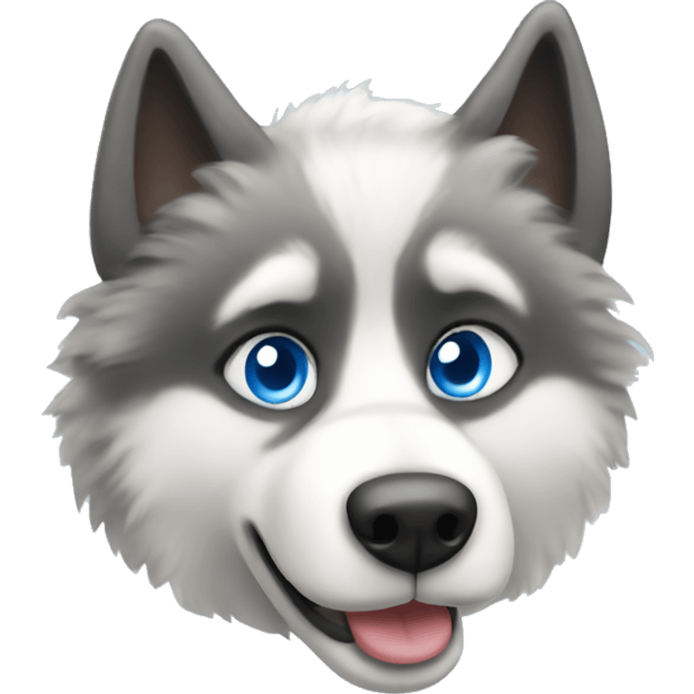 Wooly husky with blue eyes emoji