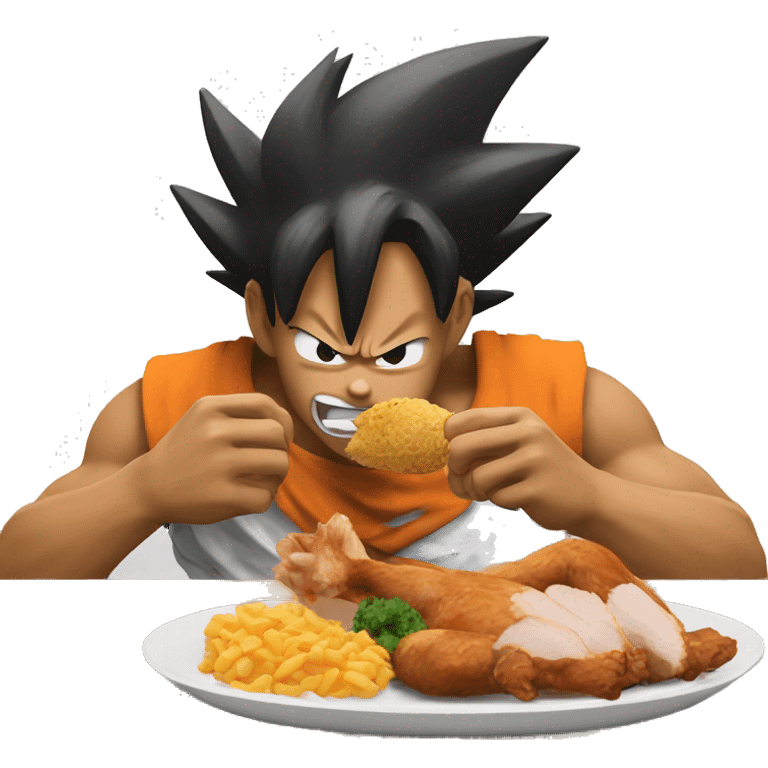 Goku eating chicken  emoji