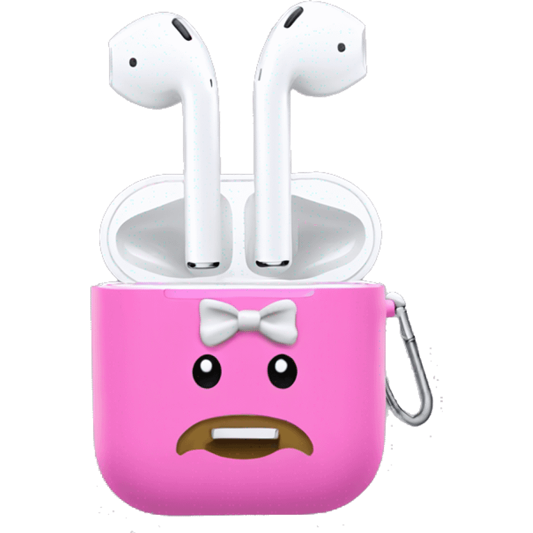 Air pods with a bow case  emoji