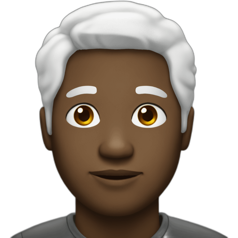 black guy with white hair emoji