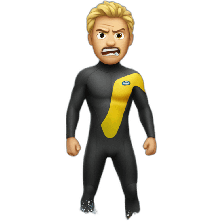 angry surfer in a wetsuit emoji