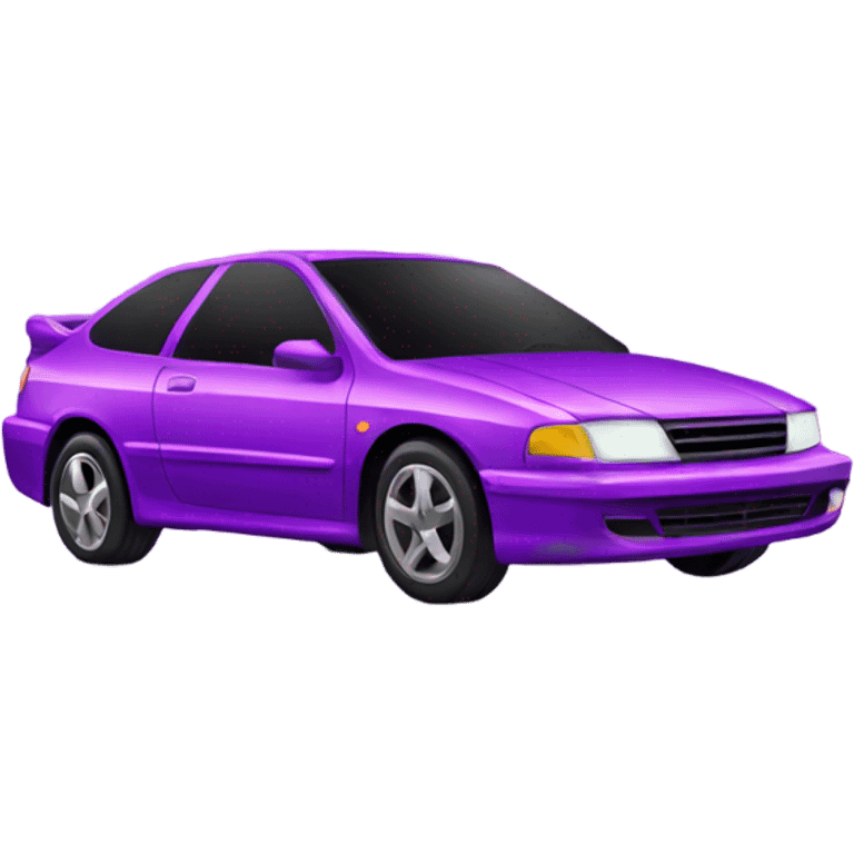 Cyber neon purple car emoji