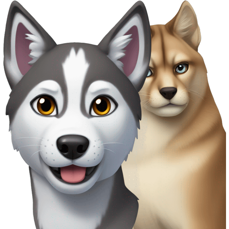 husky and caracal emoji