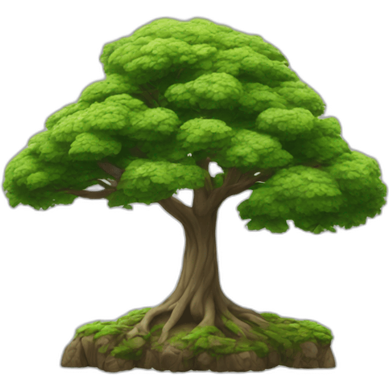 Tree from top, simplified and photorrealistic emoji