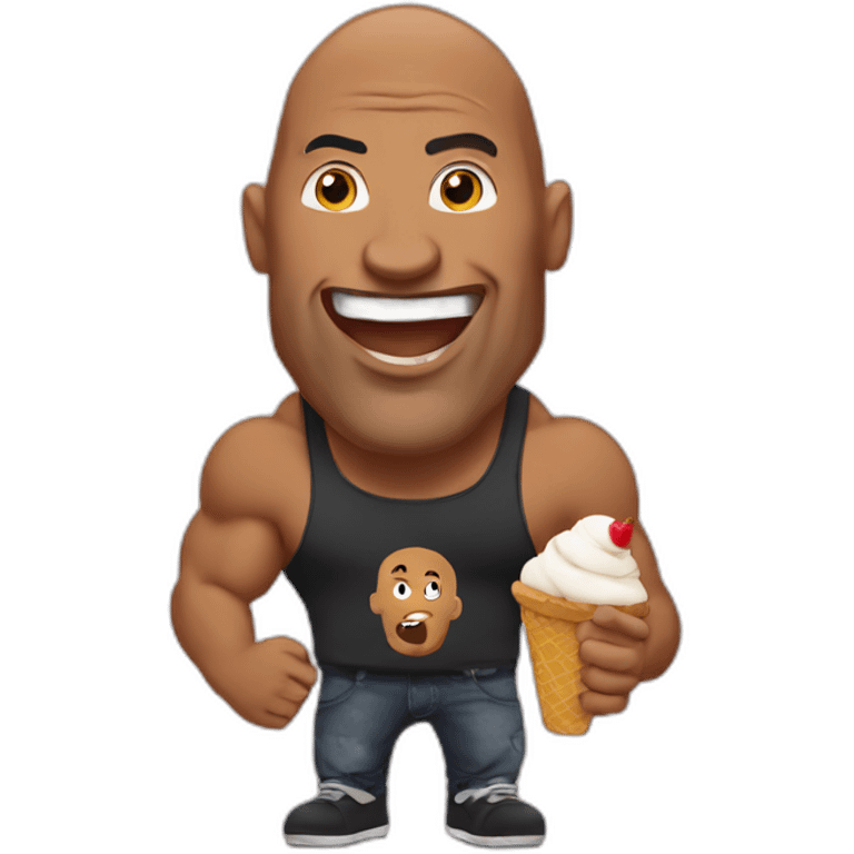 the rock eating icecream emoji