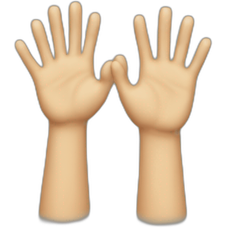 two hands high five emoji