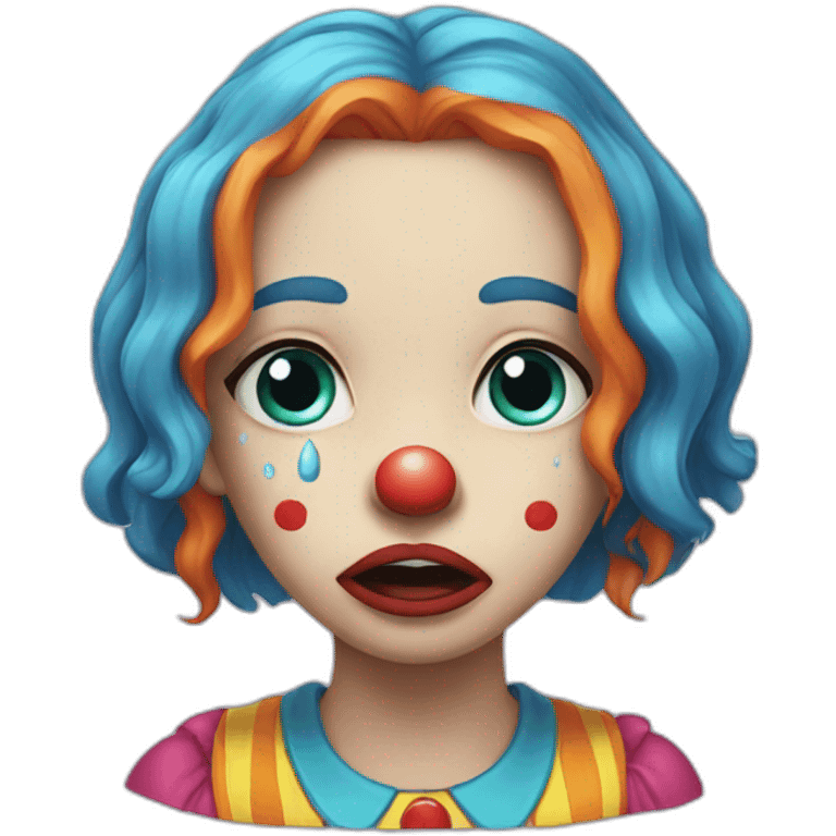 Crying clown girl emoji