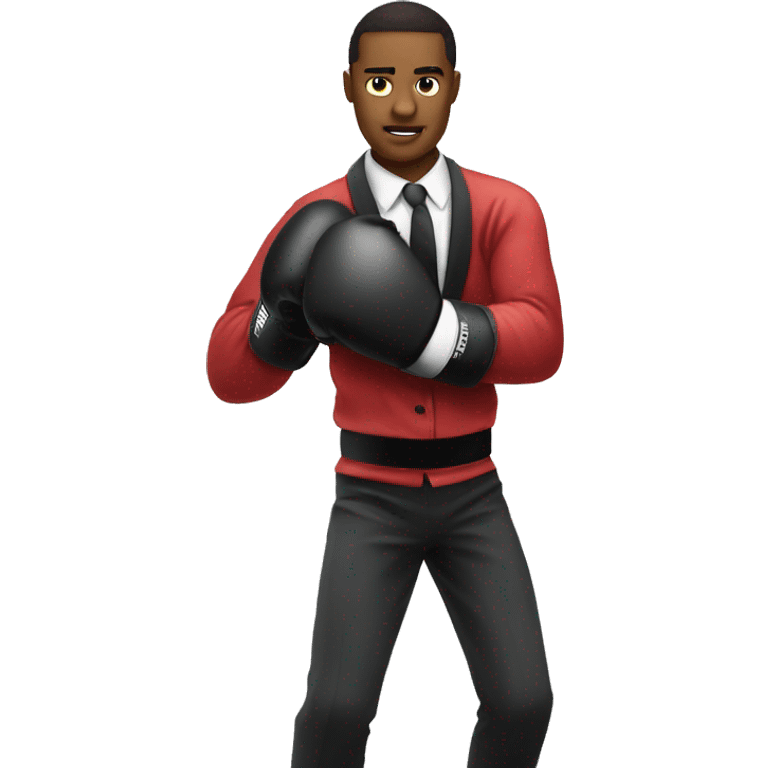 person in suit boxing realistic emoji