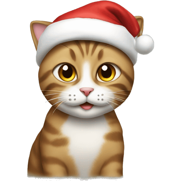 Cat wearing Santa hat emoji