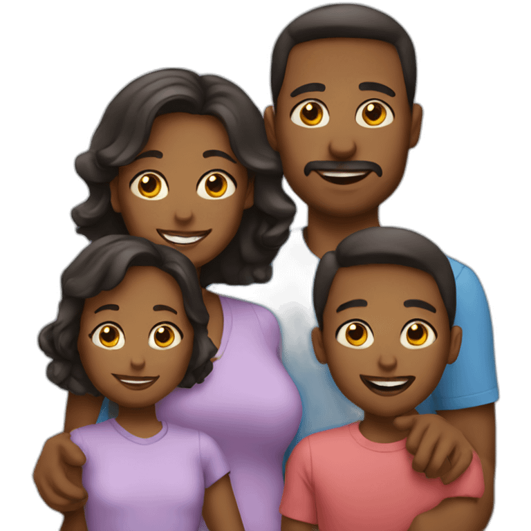 Family with 3 kids emoji