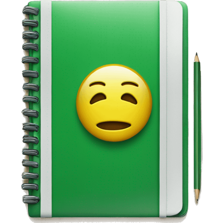 A b school notebook with green barrier on dj set  emoji