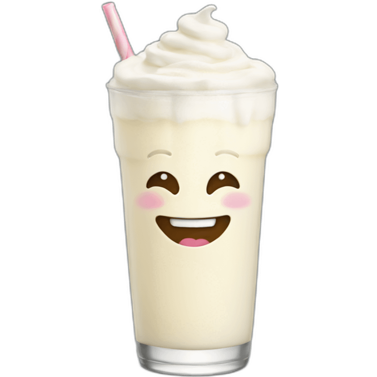 Tall vanilla milkshake smiling emoji