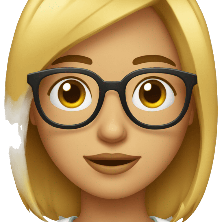 Chica con lentes y bucles cortos emoji