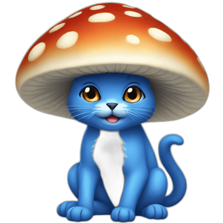 Blue cat mushroom emoji