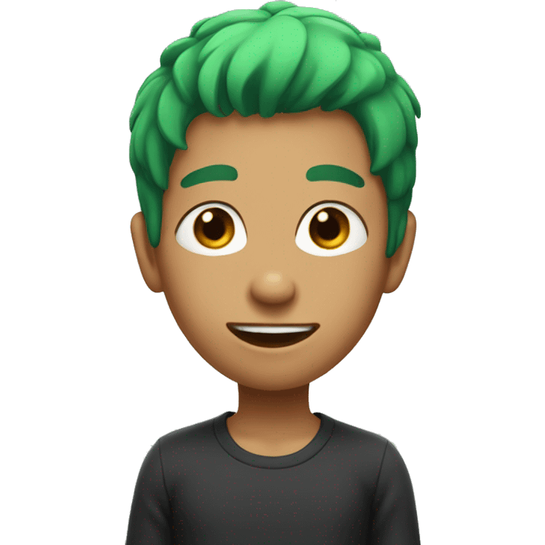 boy with green hair and red butt emoji