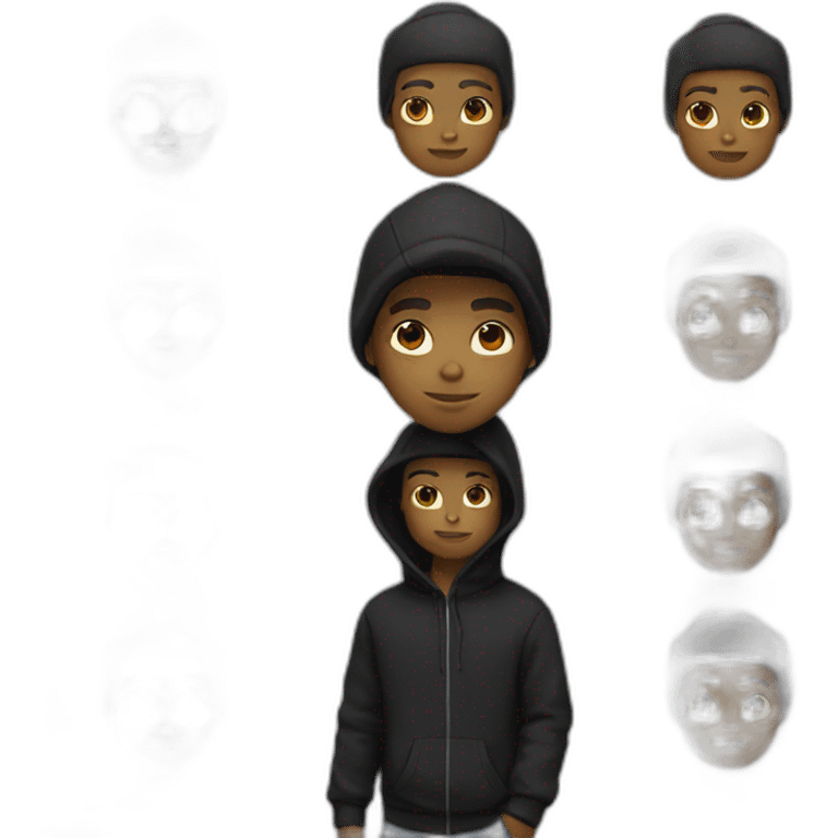 The boy in the black hoodie emoji