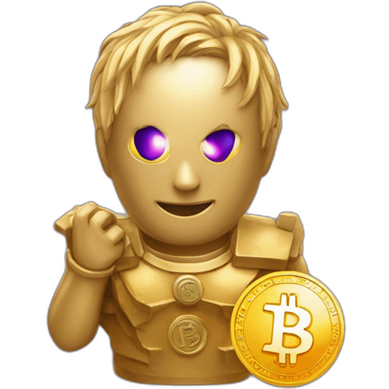 emoji with laser eyes and a bitcoin coin emoji