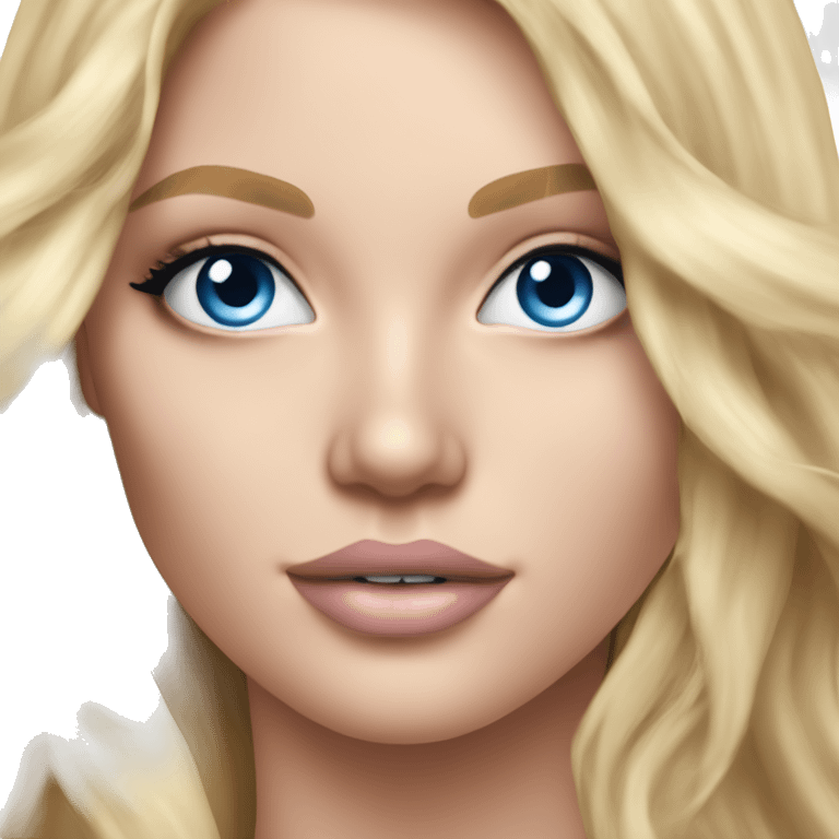 Realistic victoria secret model blonde blue eyes  emoji