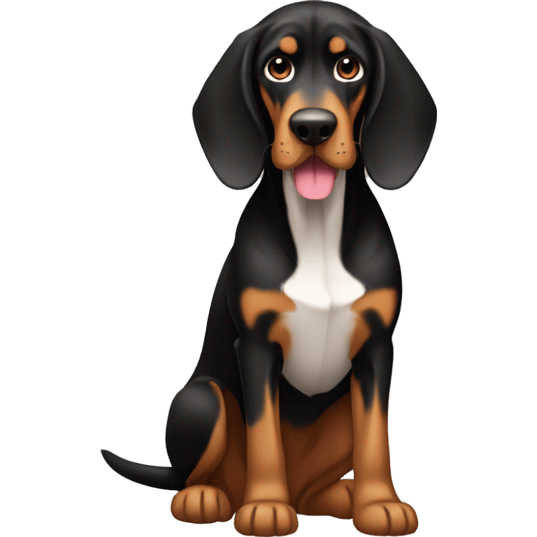 Black And Tan Coonhound Dog Breed Full Body emoji