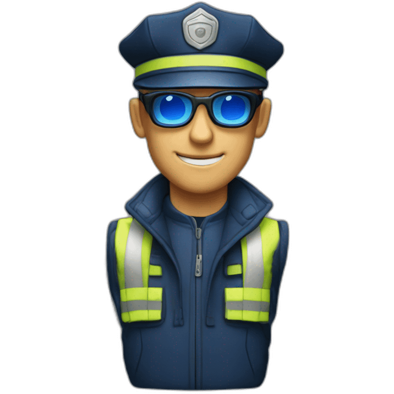 Bombero con lentes ópticos azules  emoji