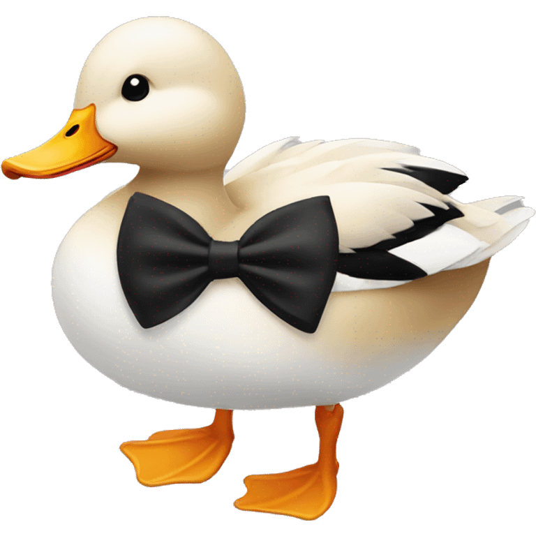 Duck with black bow emoji