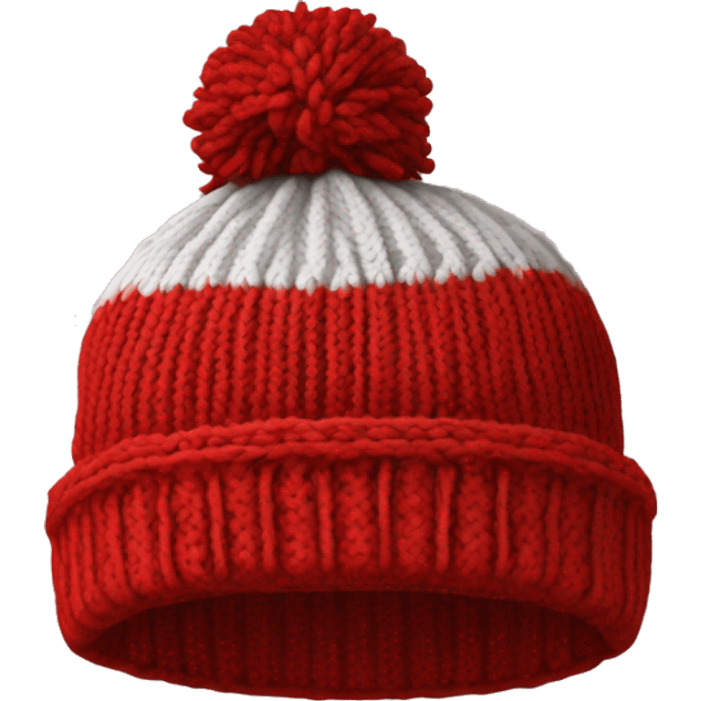 red knitted winter beanie on its own emoji